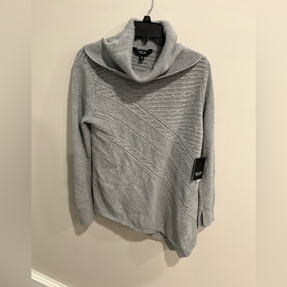 NWT Simply Vera Vera Wang Asymmetrical Hem Mock Neck Sweater